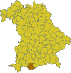 Poziția regiunii Districtul Garmisch-Partenkirchen