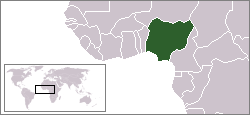 Geografisk plassering av Nigeria