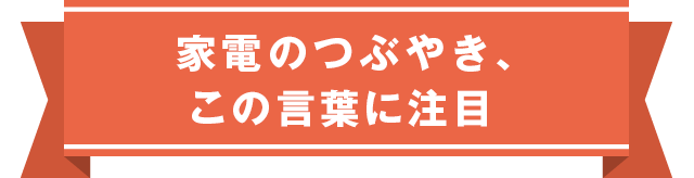 家電のつぶやき、この言葉に注目