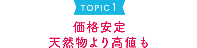 TOPIC 1 価格安定 天然物より高値も