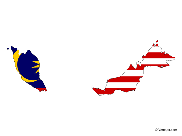 Flag Map of Malaysia