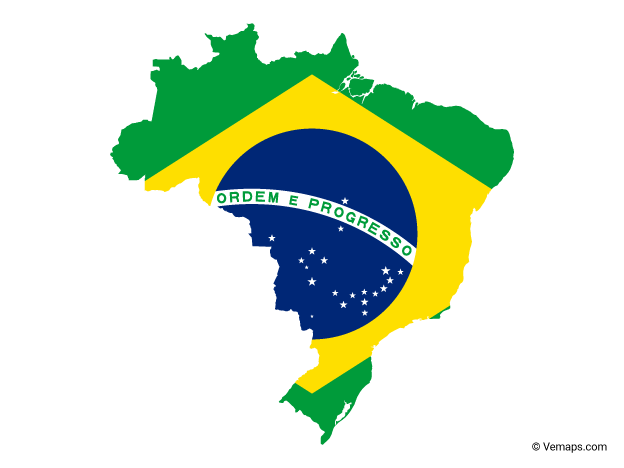 Flag Map of Brazil