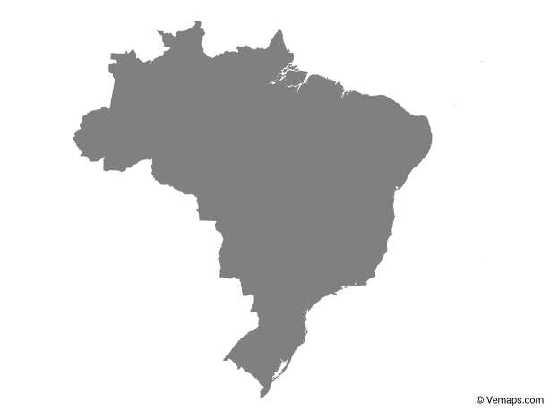 Grey Map of Brazil