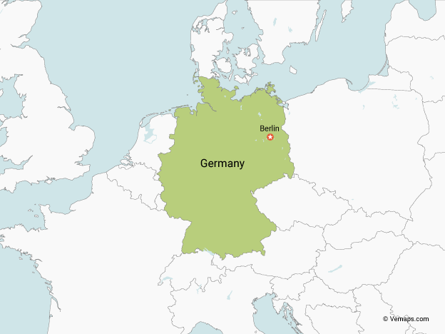 Map of Germany with Neighbouring Countries