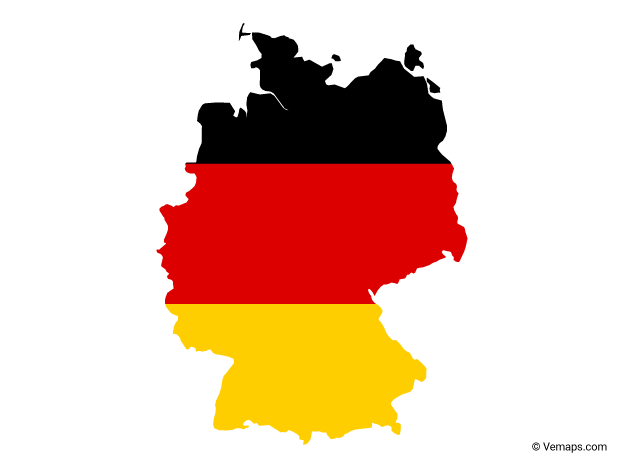 Flag Map of Germany