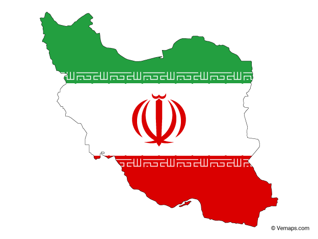 Flag Map of Iran