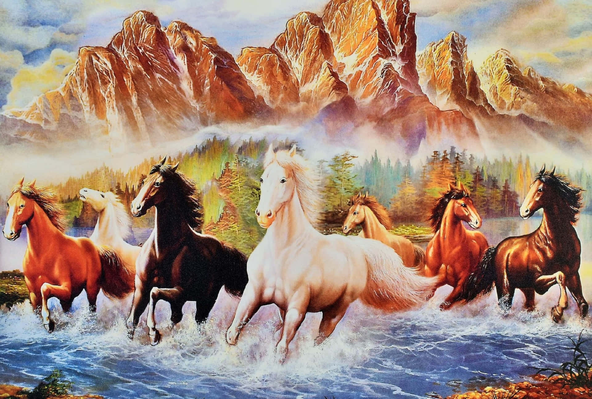 7 Caballos Fondo de pantalla