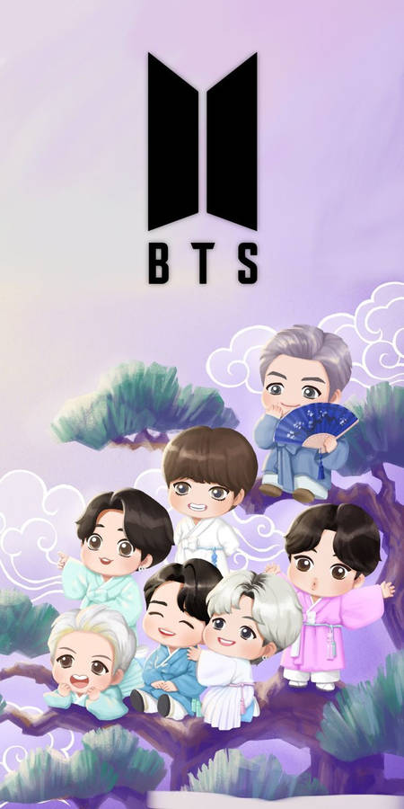 Bts Tecknad Wallpaper