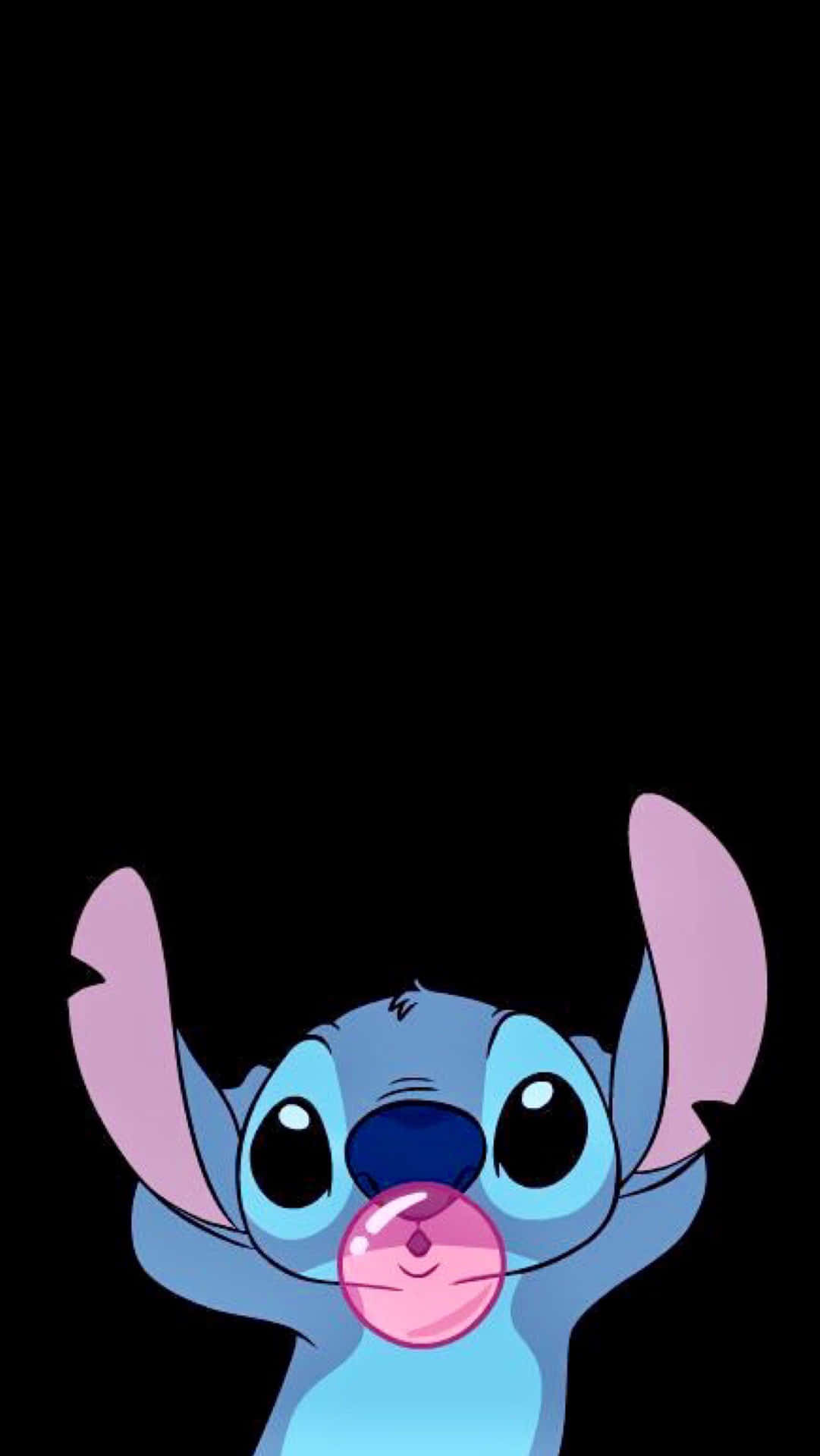 Adorable Stitch With Bubble Gum Wallpaper