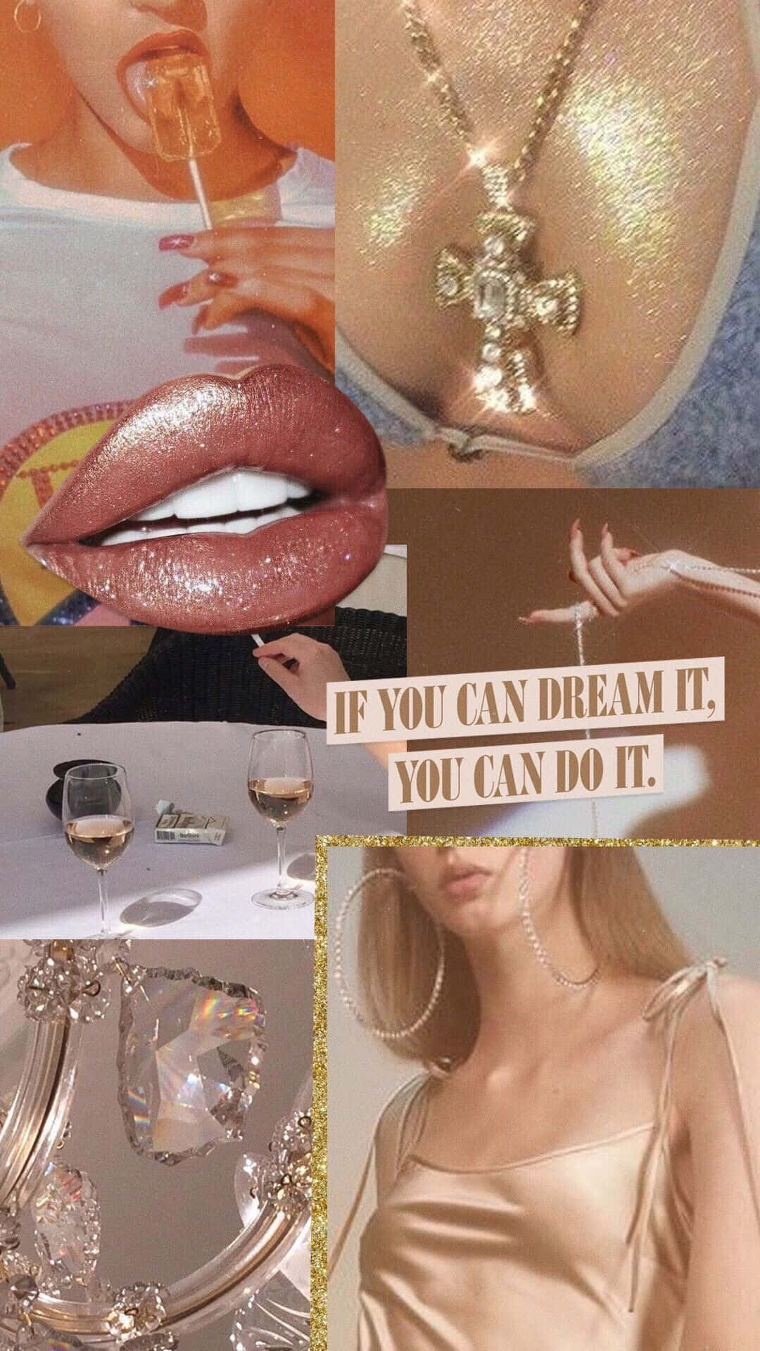 Boujee Beige Collage Wallpaper