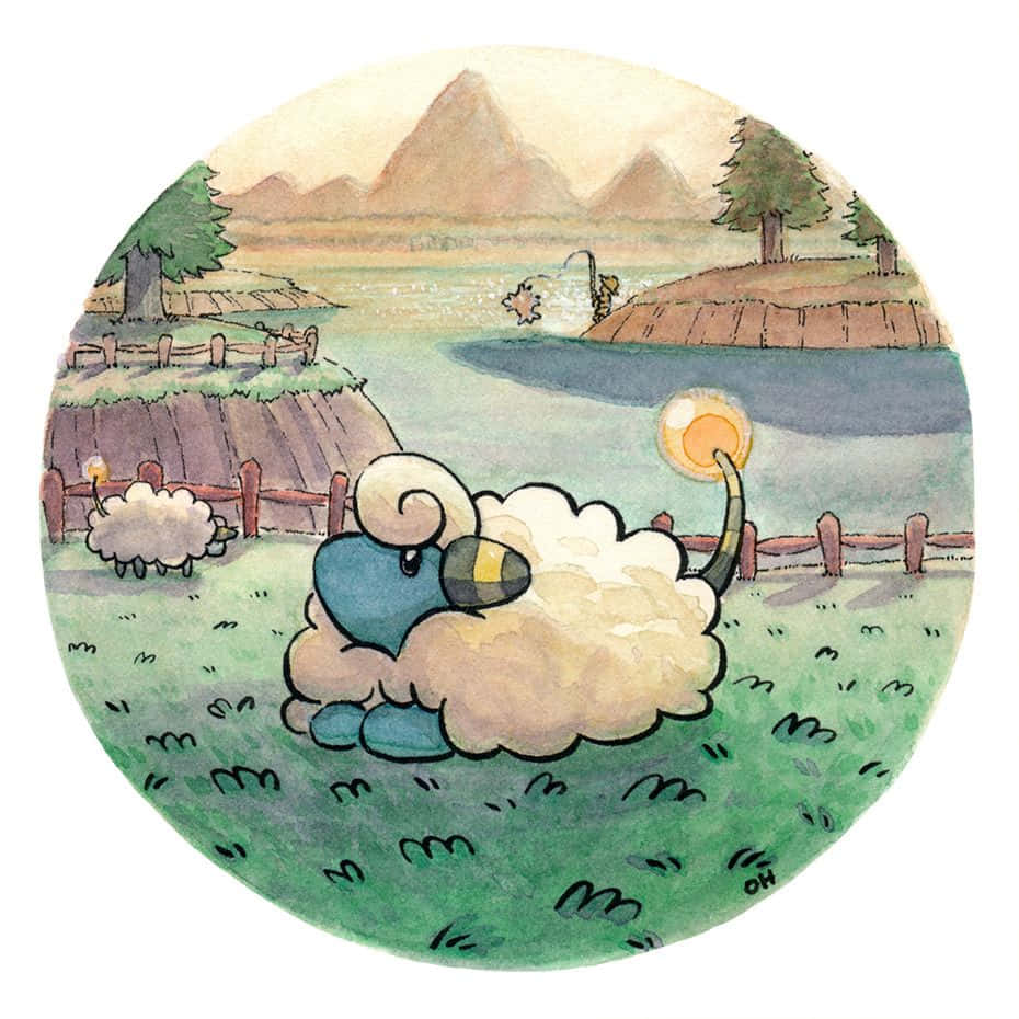 Relaxing Mareep Wallpaper