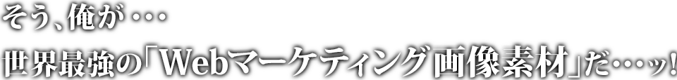 そう、俺が・・・世界最強の「Webマーケティング画像素材」だ・・・ッ！