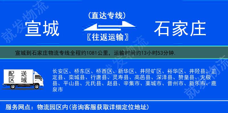 宣城到石家庄货运专线-宣城到石家庄货运公司-宣城至石家庄专线运费-