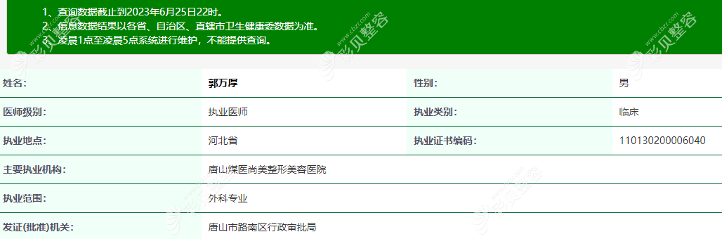 郭万厚 唐山煤医尚美整形美容医院