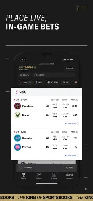 BetMGM live in-game bets