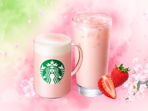 スタバ「いちご 桜 ソイ ラテ」2．15発売！　同日から「ソイミルク」変更無料もスタート