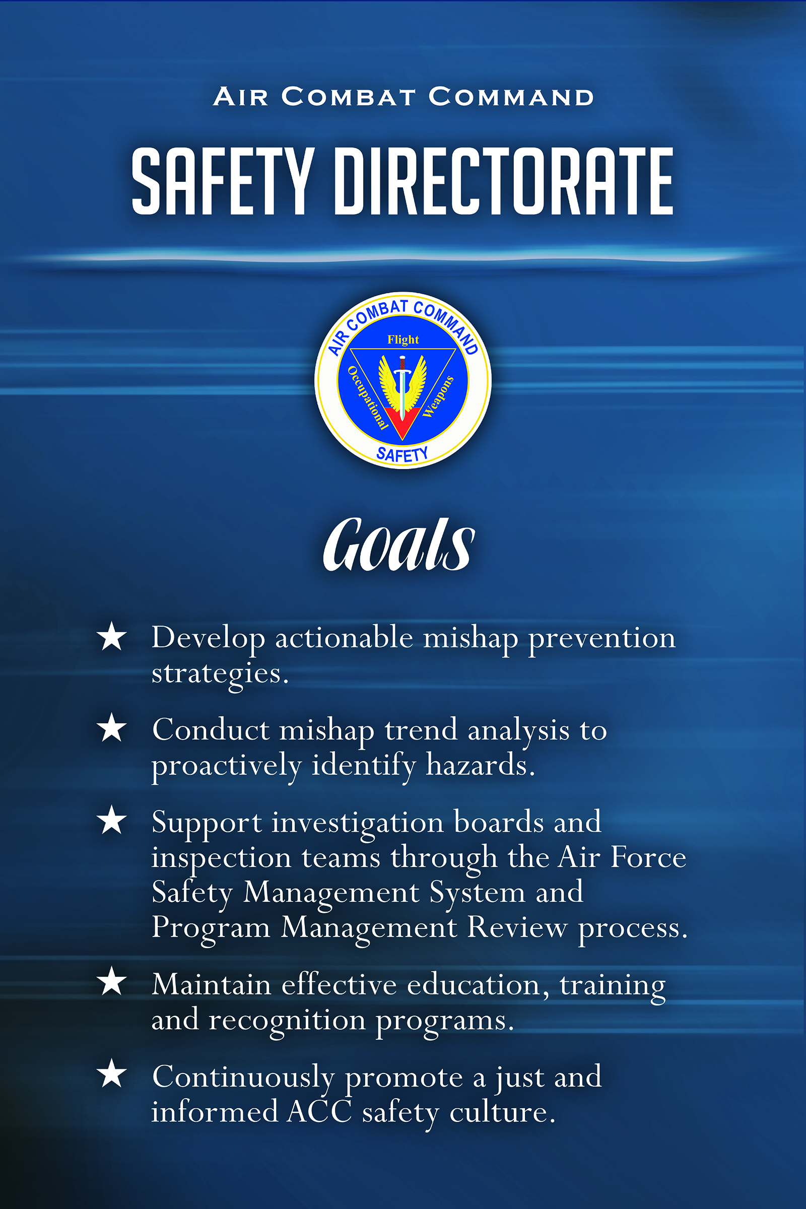 Air Combat Command Safety Directorate Goals