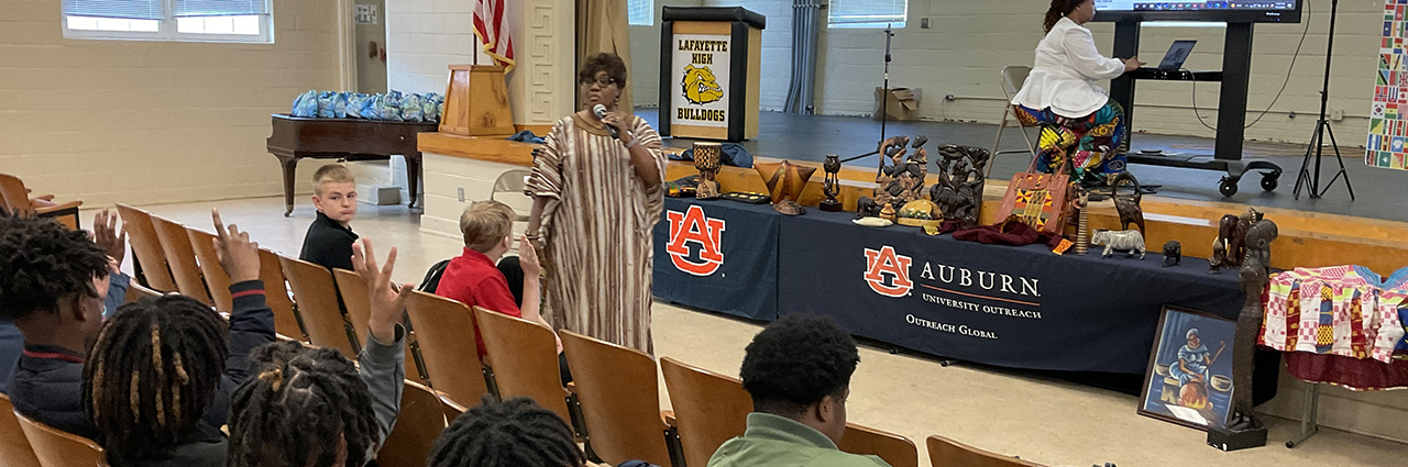 Dr. Elizabeth I. Quansah sharing global experience with Lafayette high school students.