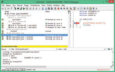 multicore debug, synchronous run control