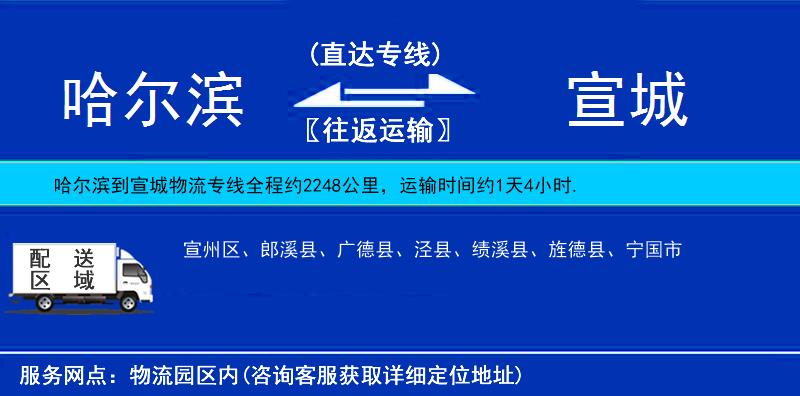 哈尔滨到宣城物流专线