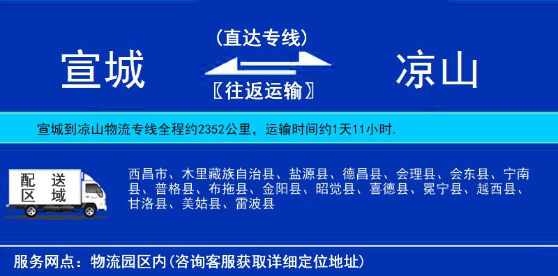 宣城到凉山物流专线