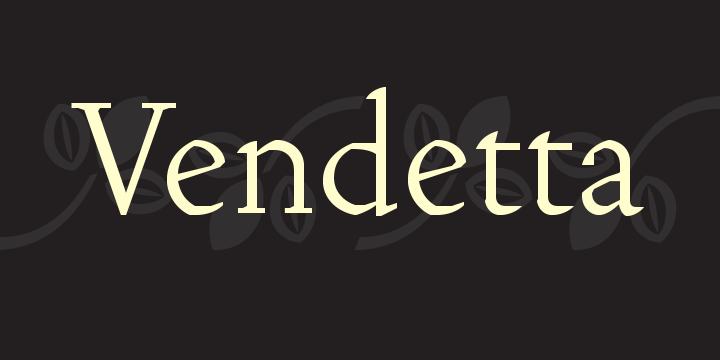 Vendetta Font Sample 0