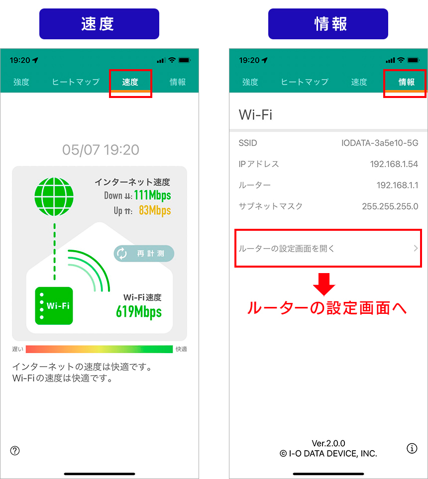 速度と情報の画面