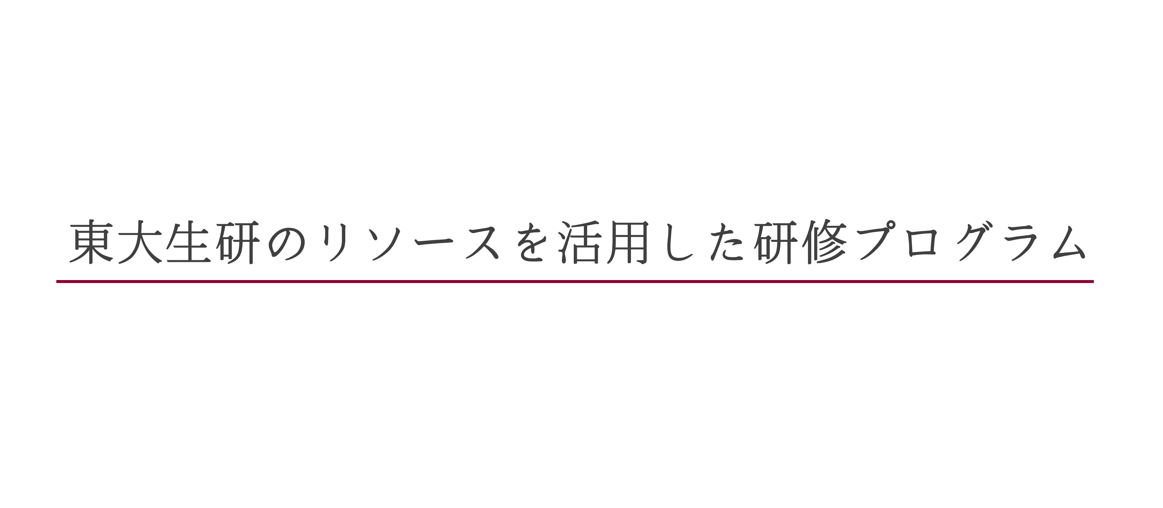 東大生研のリソースを活用した研修プログラム