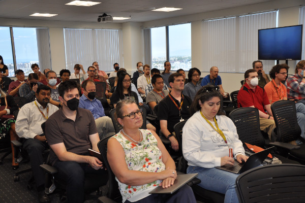 People in classroom listening to presentation