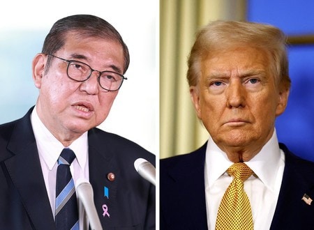 石破茂首相（写真左）とトランプ次期米大統領（ＥＰＡ時事）