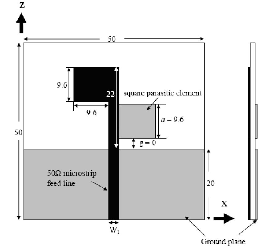 MICROSTRIP-FED MONOPOLE ANTENNA WITH A SHORTED PARASITIC ELEMENT FOR WIDEBAND APPLICATION