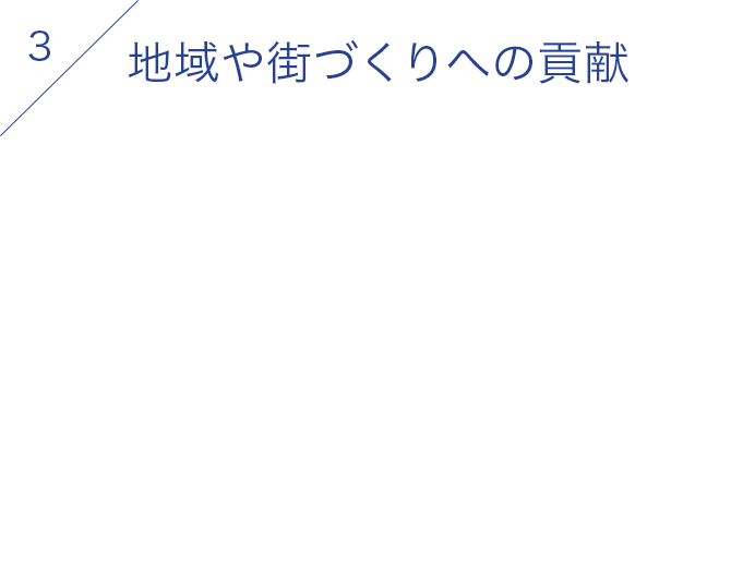 地域や街づくりへの貢献