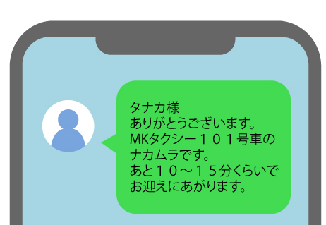 車番確定と予定時間連絡