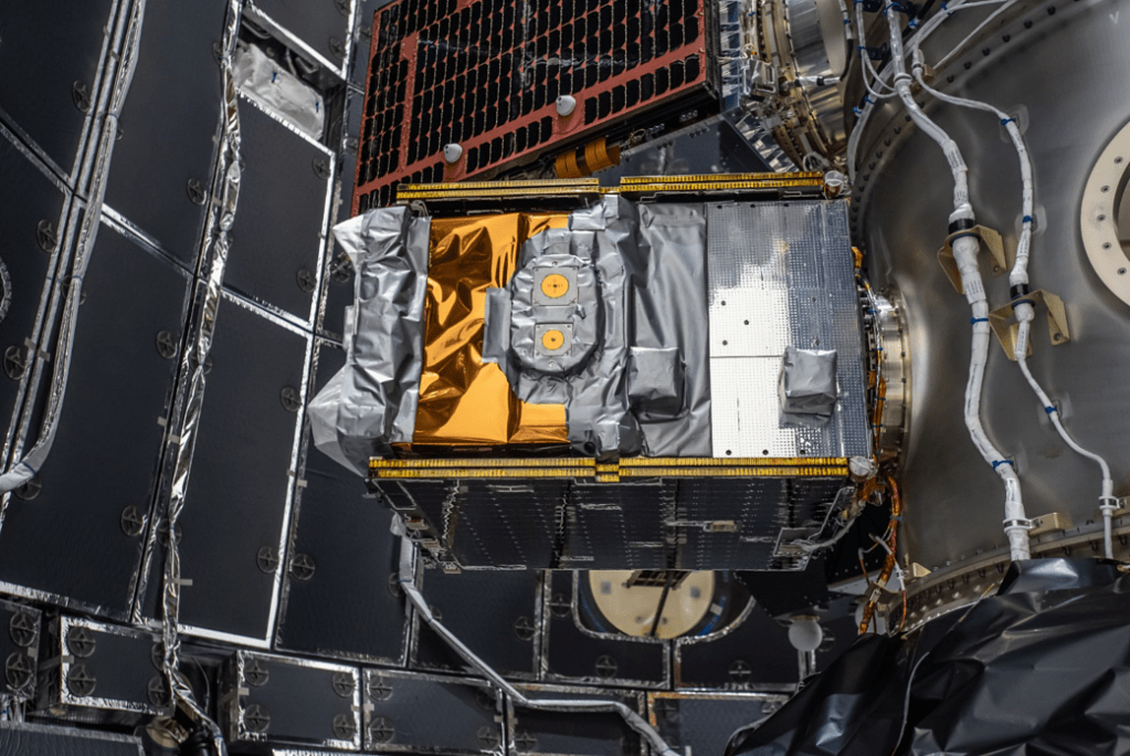 GPM spacecraft inside rocket