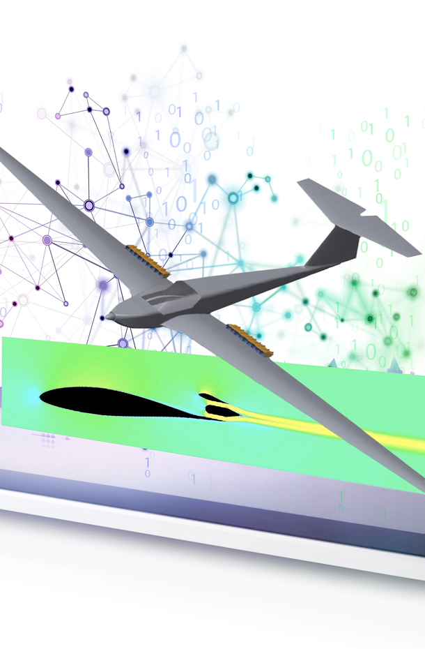 Artist illustration of A small testbed aircraft to explore what happens in flight using Turboelectric Distributed Propulsion.