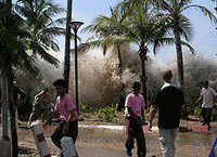 Image of the 2004 tsunami in Ao Nang, Thailand