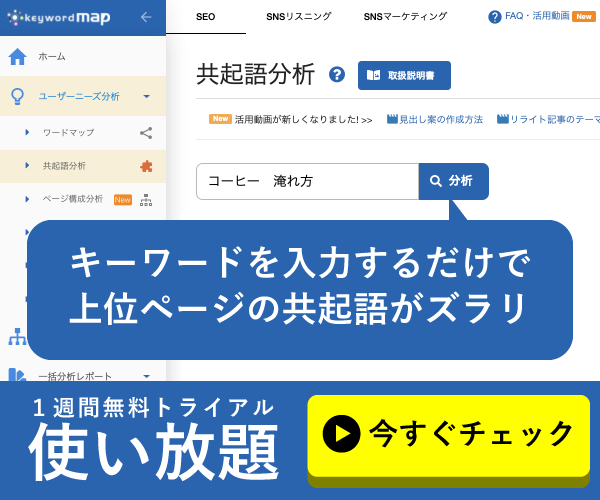 自社と競合サイト分析 キーワードマップ