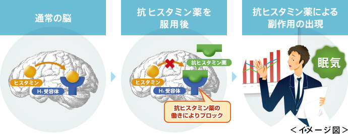 抗ヒスタミン薬の脳内での作用