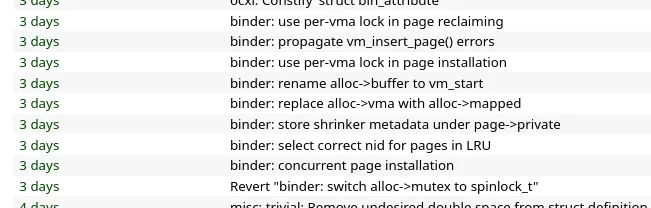 Binder patches queued in char-misc-next