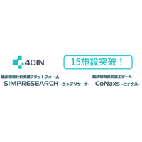 臨床情報分析支援プラットフォーム「SIMPRESEARCH(R)」導入 15施設を突破 -4DIN Research Networkにおける電子カルテデータ利活用を促進-