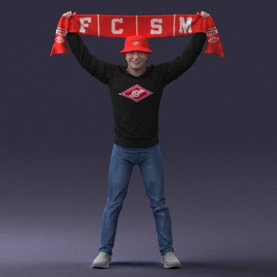 Football Fan (1212) 3D Model