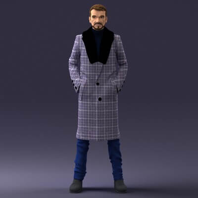 Man in Coat (1119) 3D Model