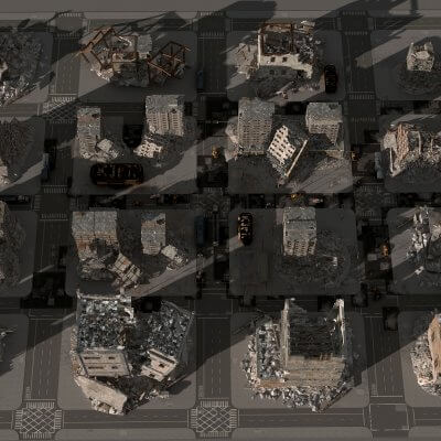 Destroyed City 3D Model