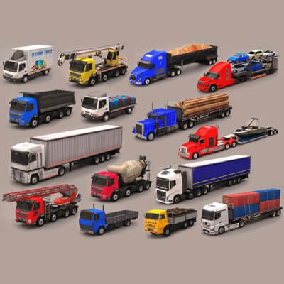 Trucks Pack 3D Model