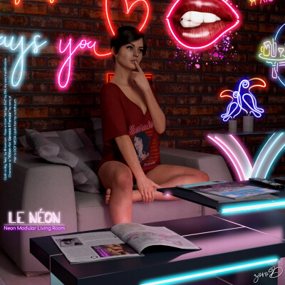 Le Neon Lights and Furniture