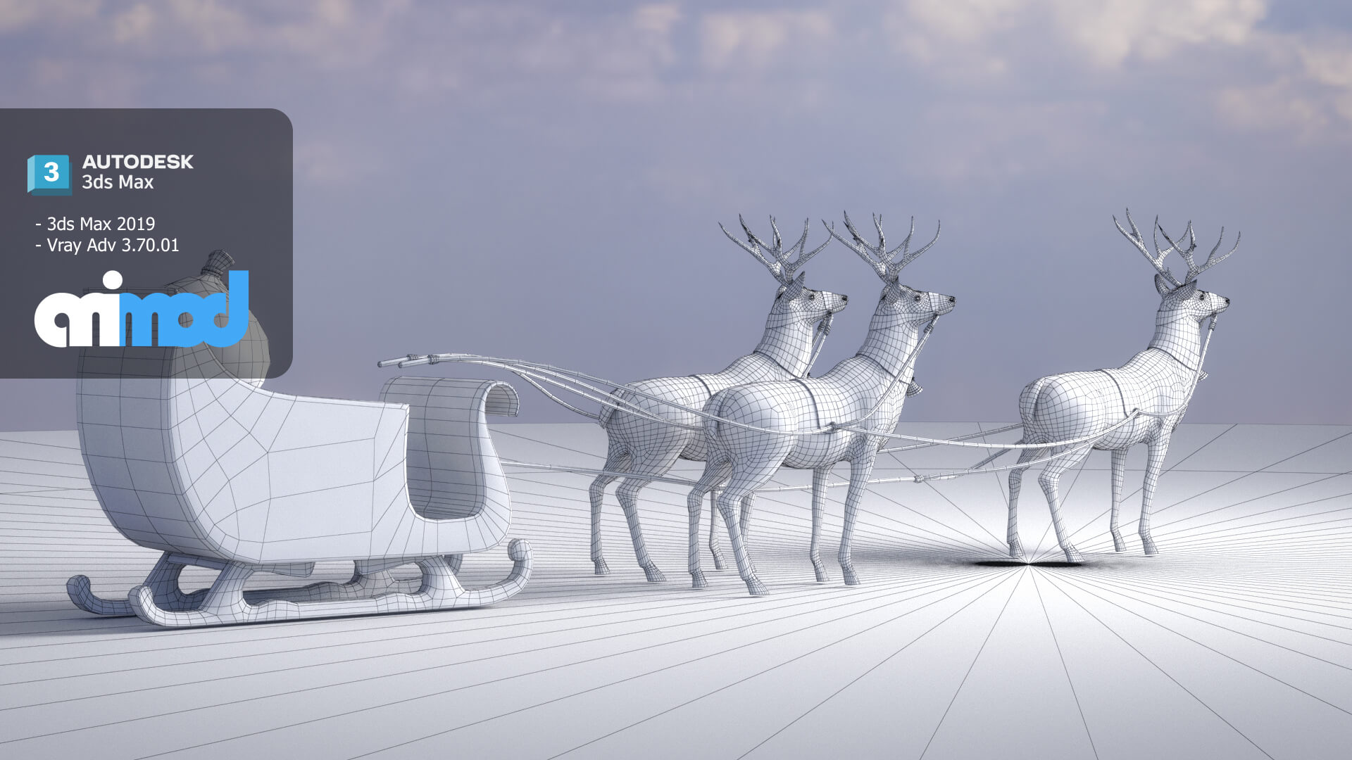 Sleigh Santa Claus 3D Model