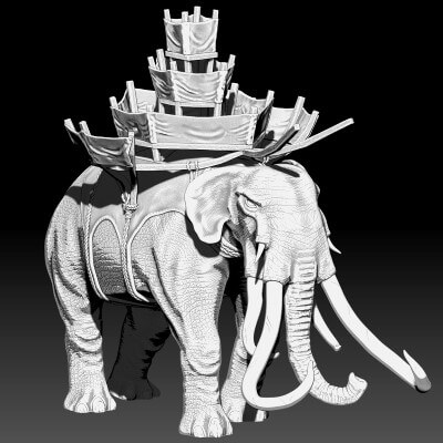 War Elephants 3D Model