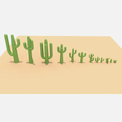 Cactus Cartoon 3D Model