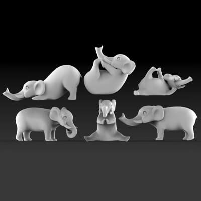 Elephants 3D Model