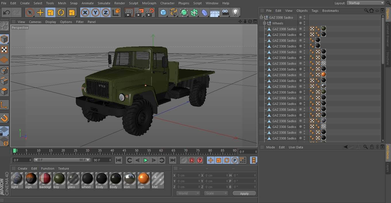 GAZ 3308 Sadko 3D Model